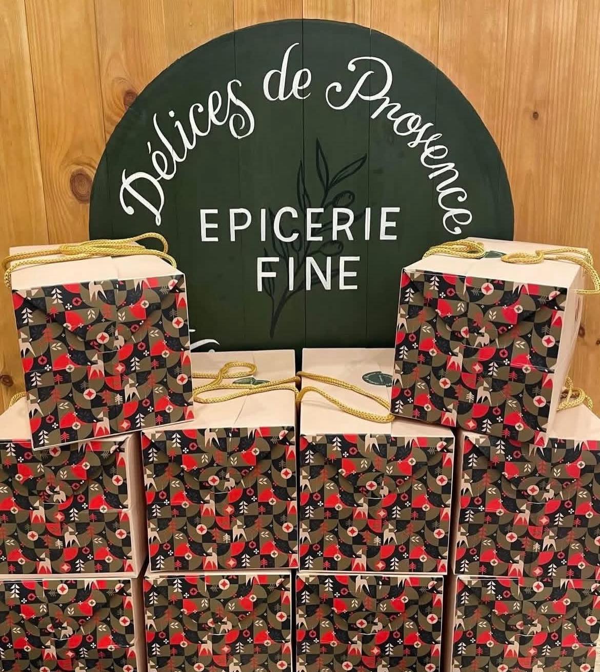 Enseigne Délices de Provence avec coffrets cadeaux
